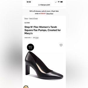 Alfani leather upper black pump 8 1/2 medium